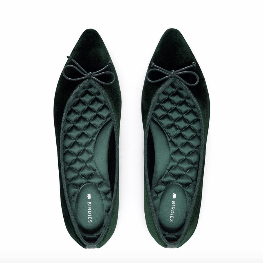 NIB Birdies Goldfinch Ballet Flat - Size 8, Hunter Green